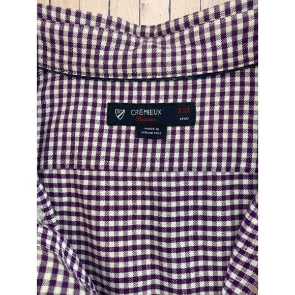 CREMIEUX Classics Men's Shirt Purple Sz 2X Checks Long Sleeves Button Down - Picture 4 of 10
